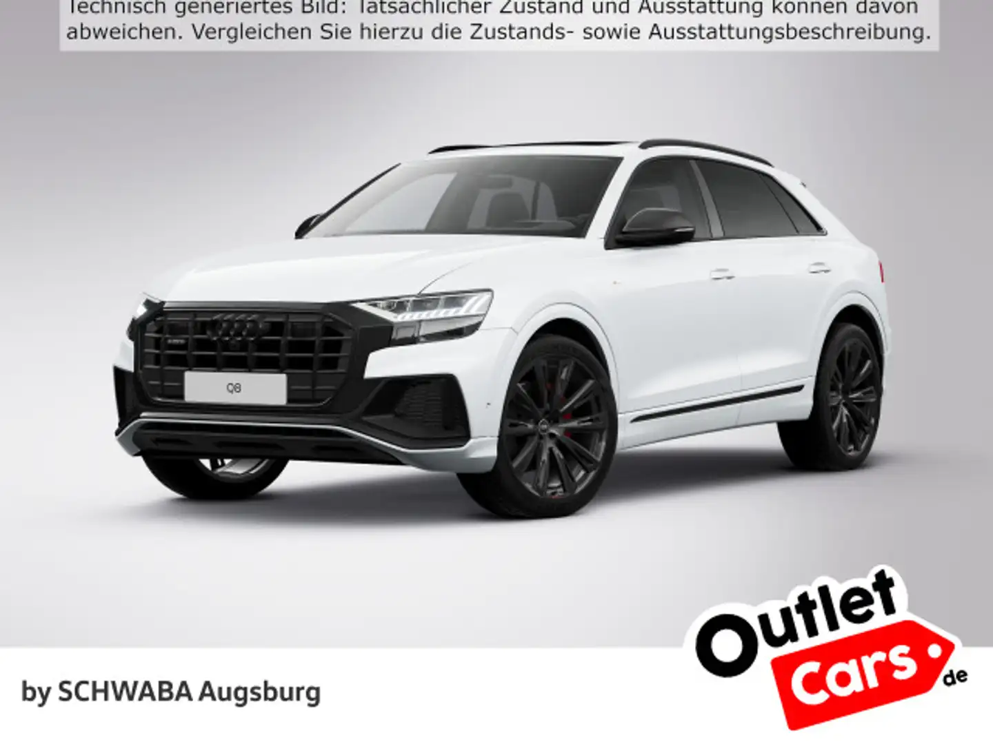 Audi Q8 50 TDI qu. 2x S line Allr.Lenk*PANO*AHK*StdHz Blanc - 1