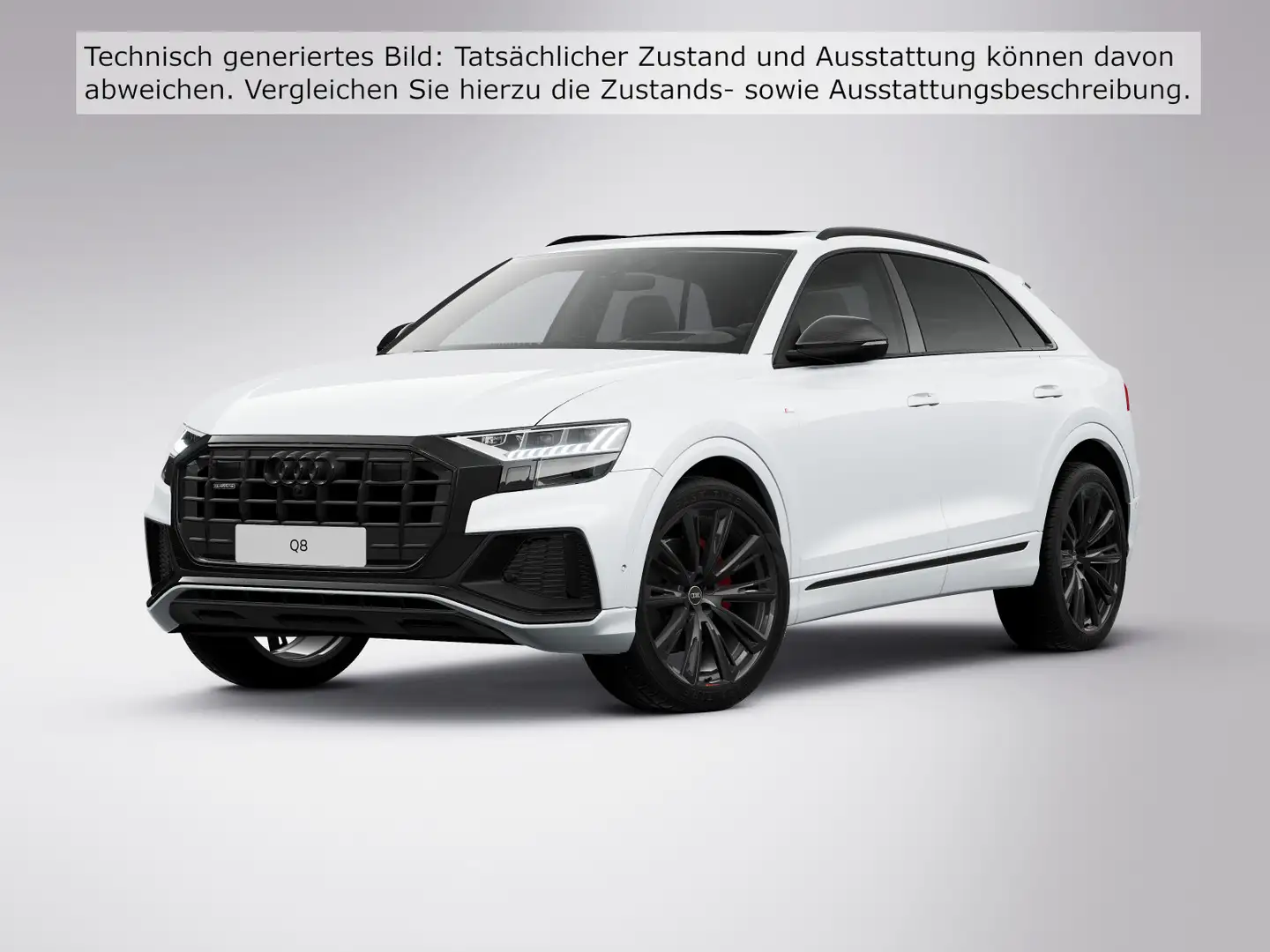 Audi Q8 50 TDI qu. 2x S line Allr.Lenk*PANO*AHK*StdHz Blanc - 2