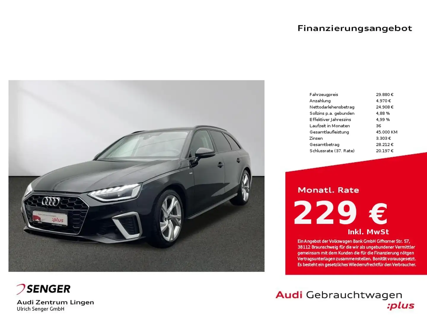Audi A4 Avant S line 35 TFSI S tronic MMI LED AHK Noir - 1