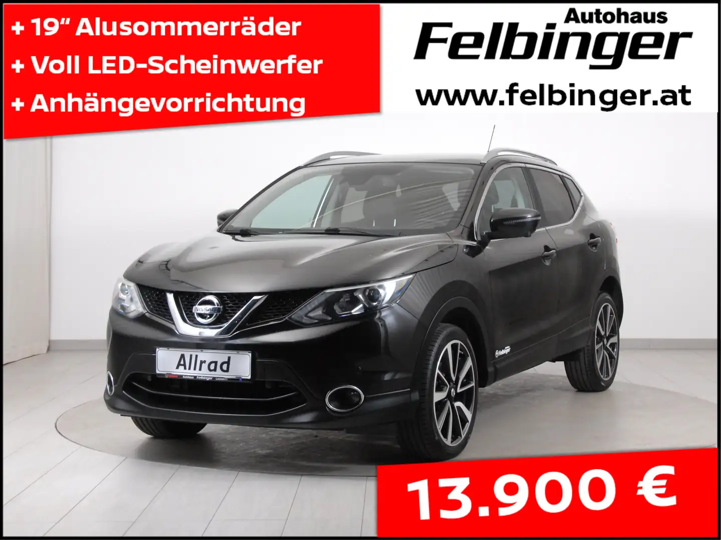 Nissan Qashqai Tekna 1.6 dCi 4x4 *Teilleder, Winterpaket, LED-SW* Schwarz - 1