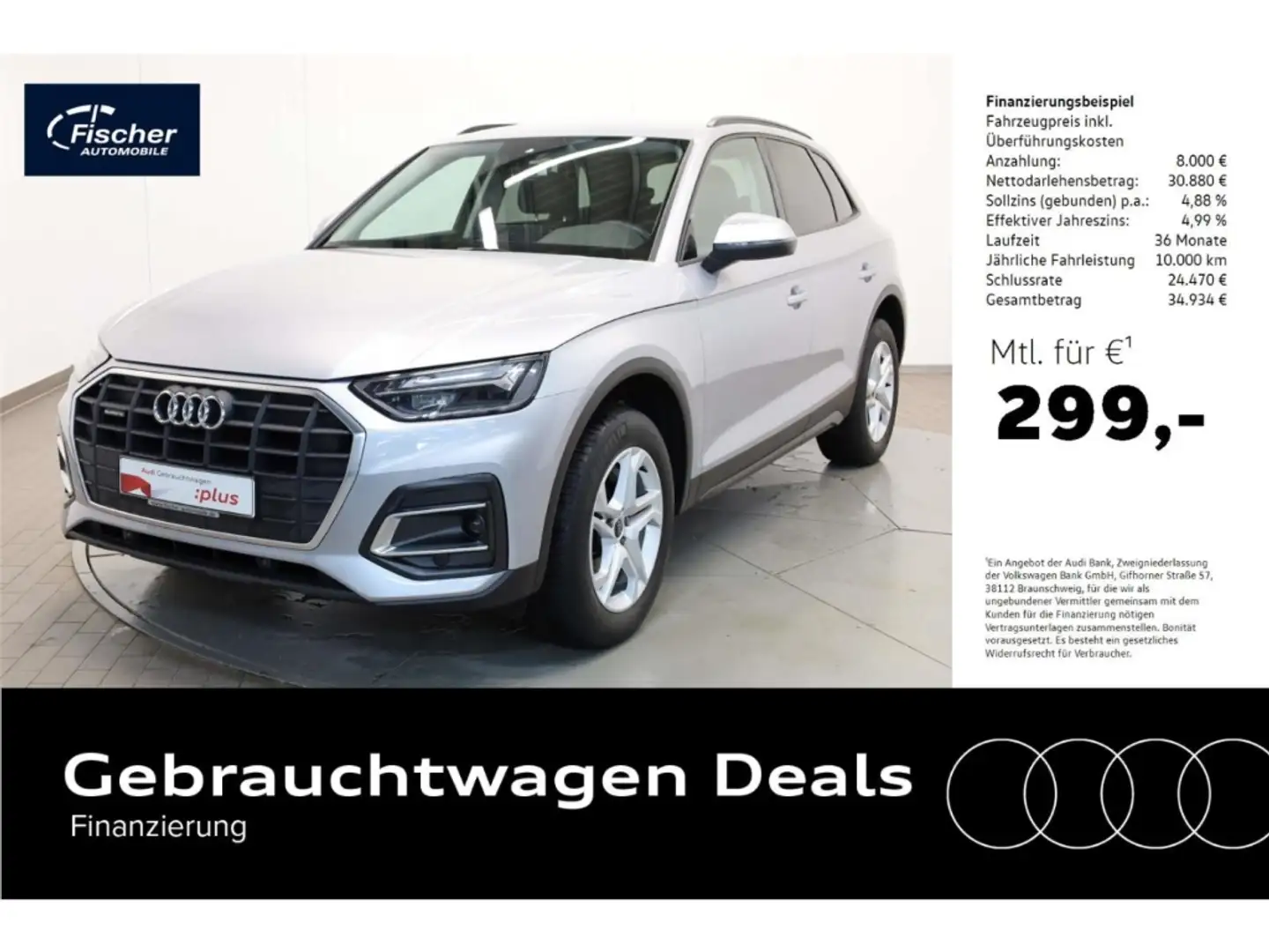 Audi Q5 40 TDI quattro AHK/NAV/Virt/RFK/SH Zilver - 1