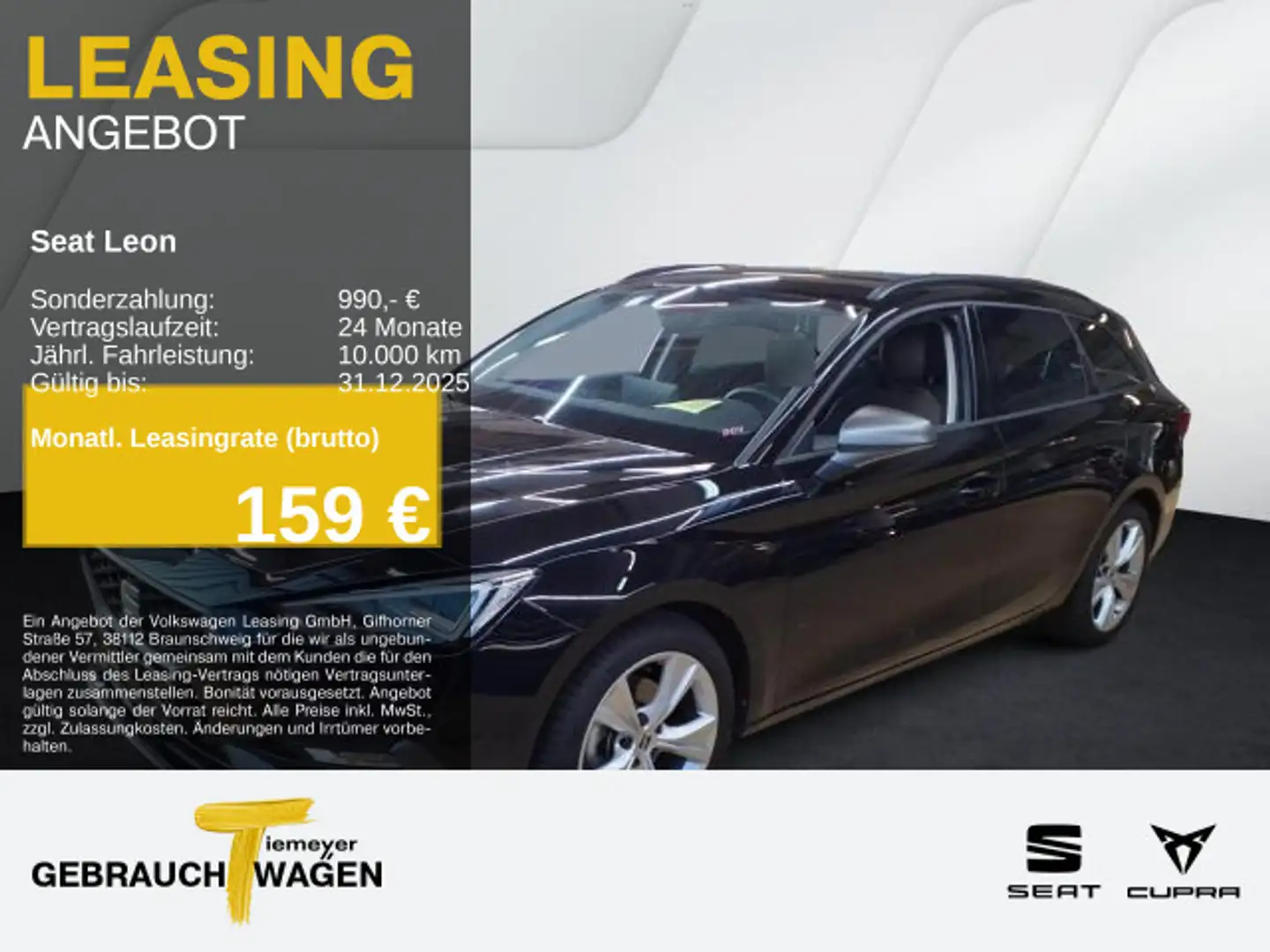 SEAT Leon Sportstourer 1.5 eTSI DSG FR MATRIX NAVI+ Schwarz - 1