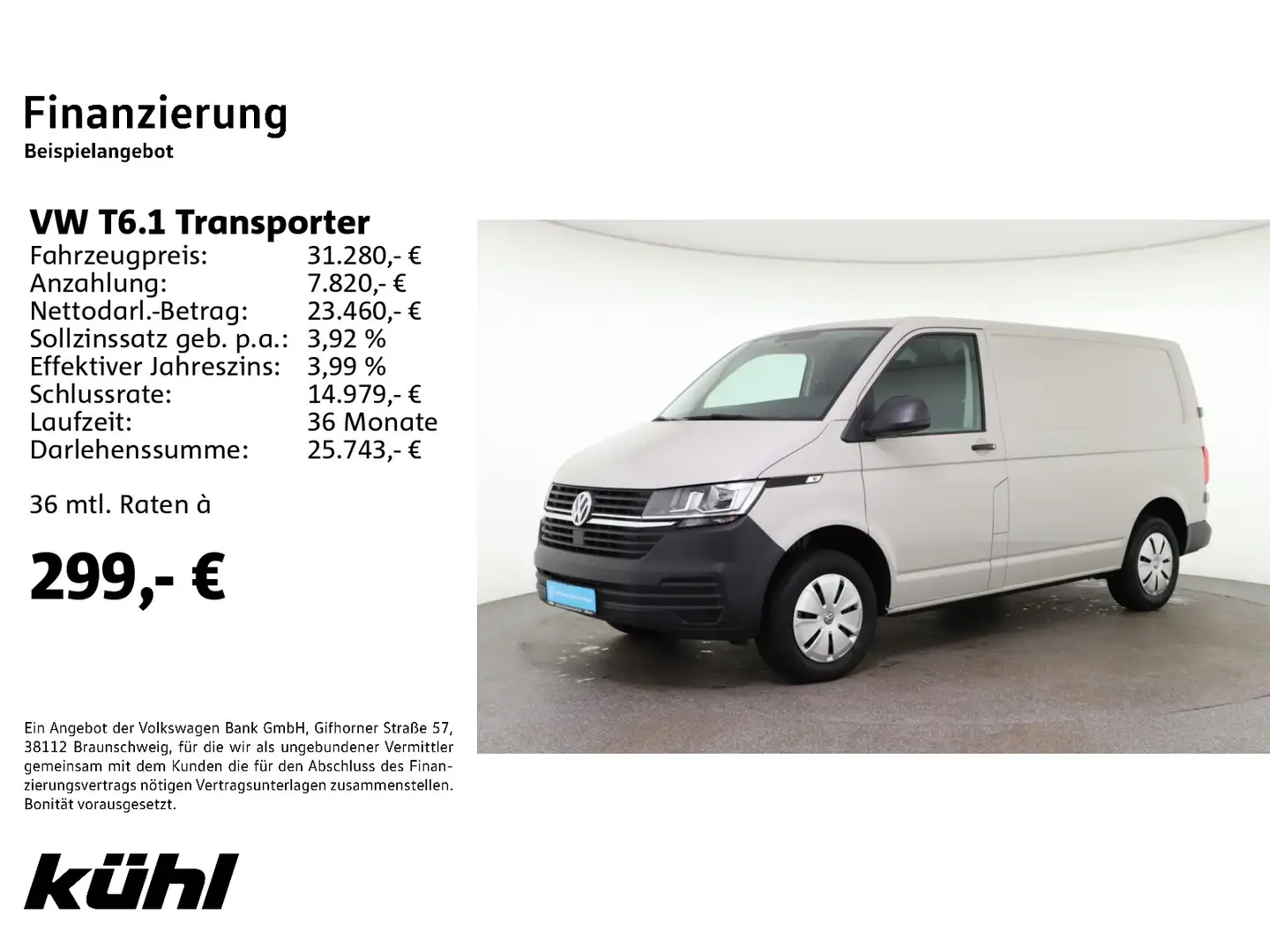 Volkswagen T6.1 Transporter T6.1 Kasten 2.0 TDI Transporter Sitzhzg. Klimaan Gris - 2