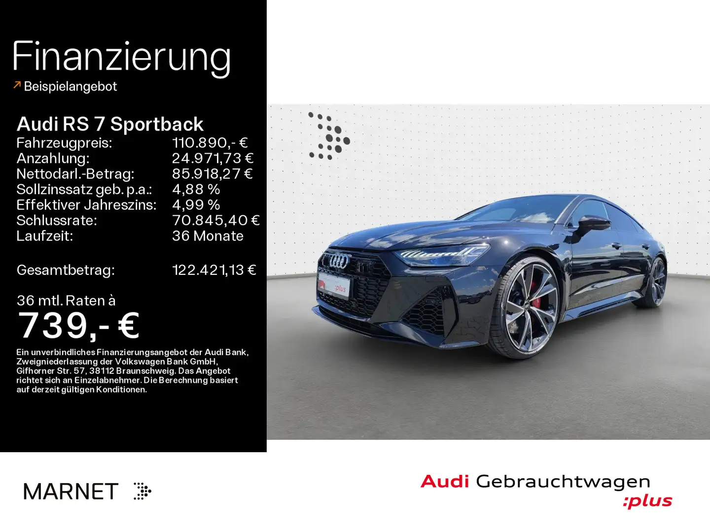 Audi RS7 performance quattro*Navi*Matrix*B Negro - 1
