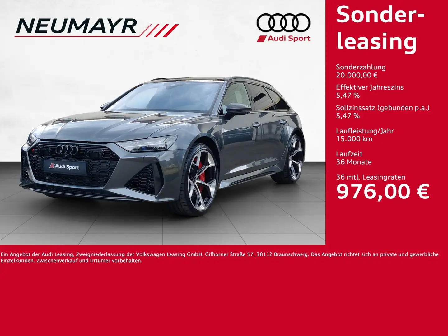 Audi RS6 Perf. AO SR 22" nach WAHL; incl. WR Keramik Gris - 1