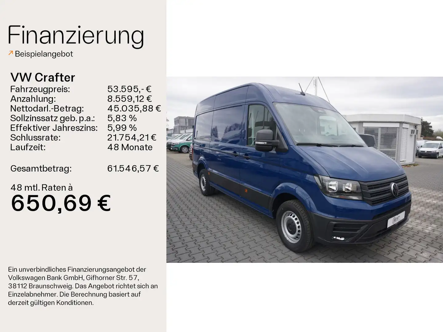 Volkswagen Crafter 35 Kasten 2.0 TDI NAVI*RFK*PDC*GRA* Bleu - 2