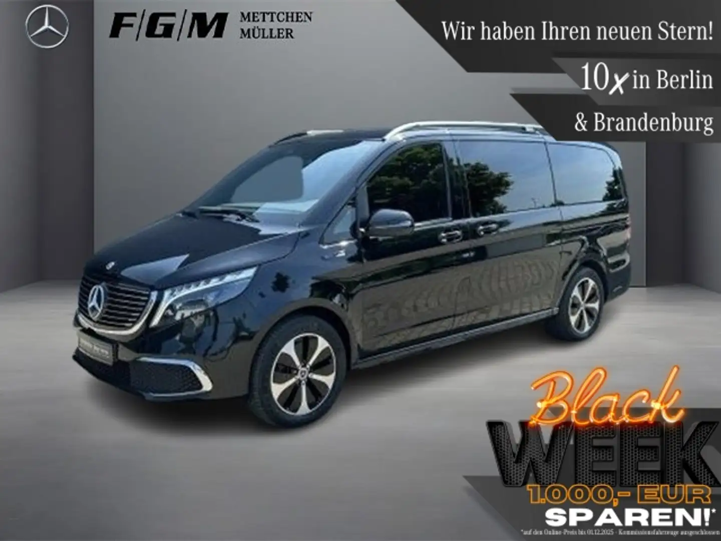 Mercedes-Benz EQV 300 AVANTGARDE Burm|S-Dach|TWA|360|CarPlay Schwarz - 1