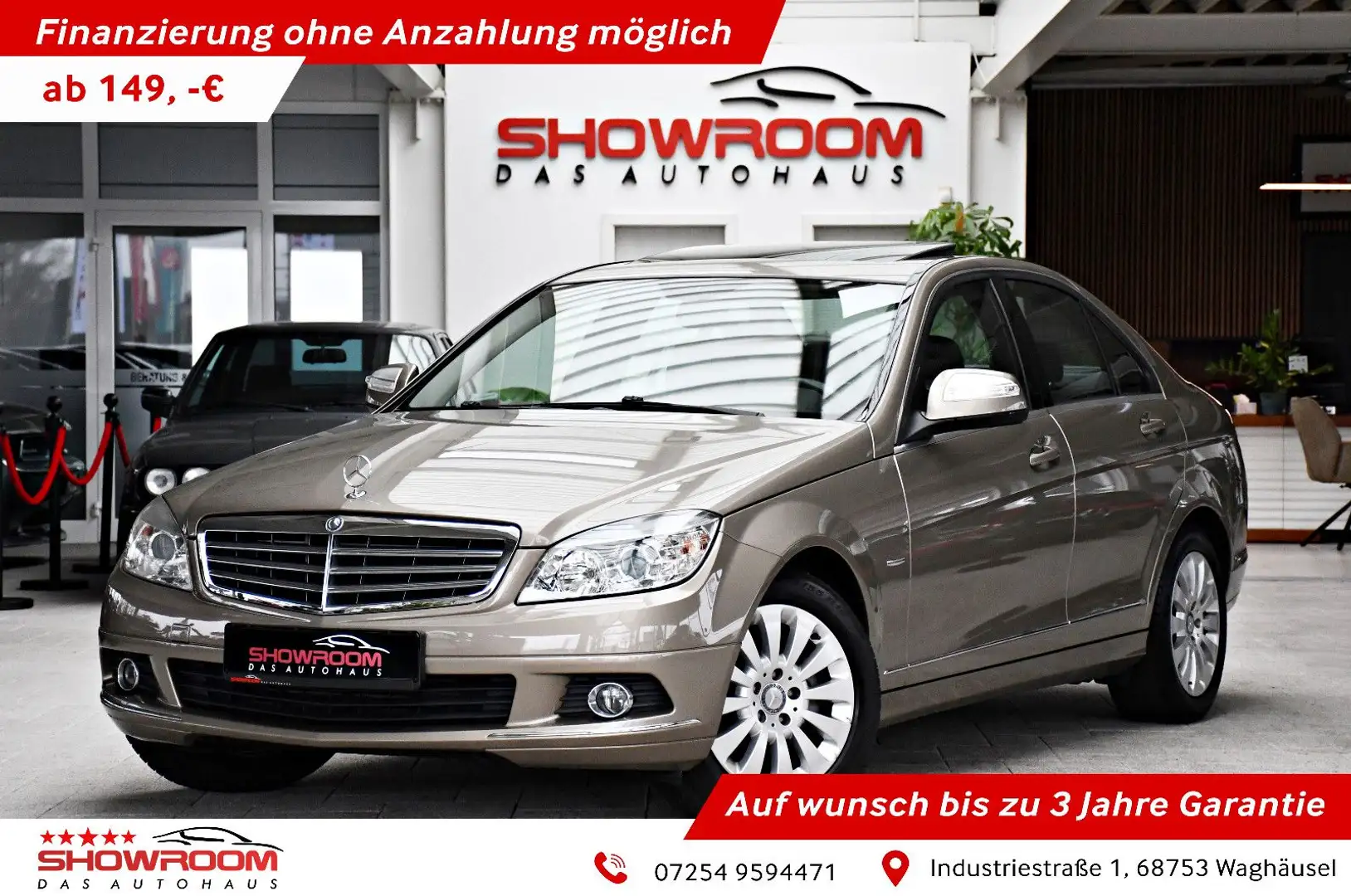 Mercedes-Benz C 200 C200 CDI Limousine Elegance 1.Hand Rentner Beige - 1