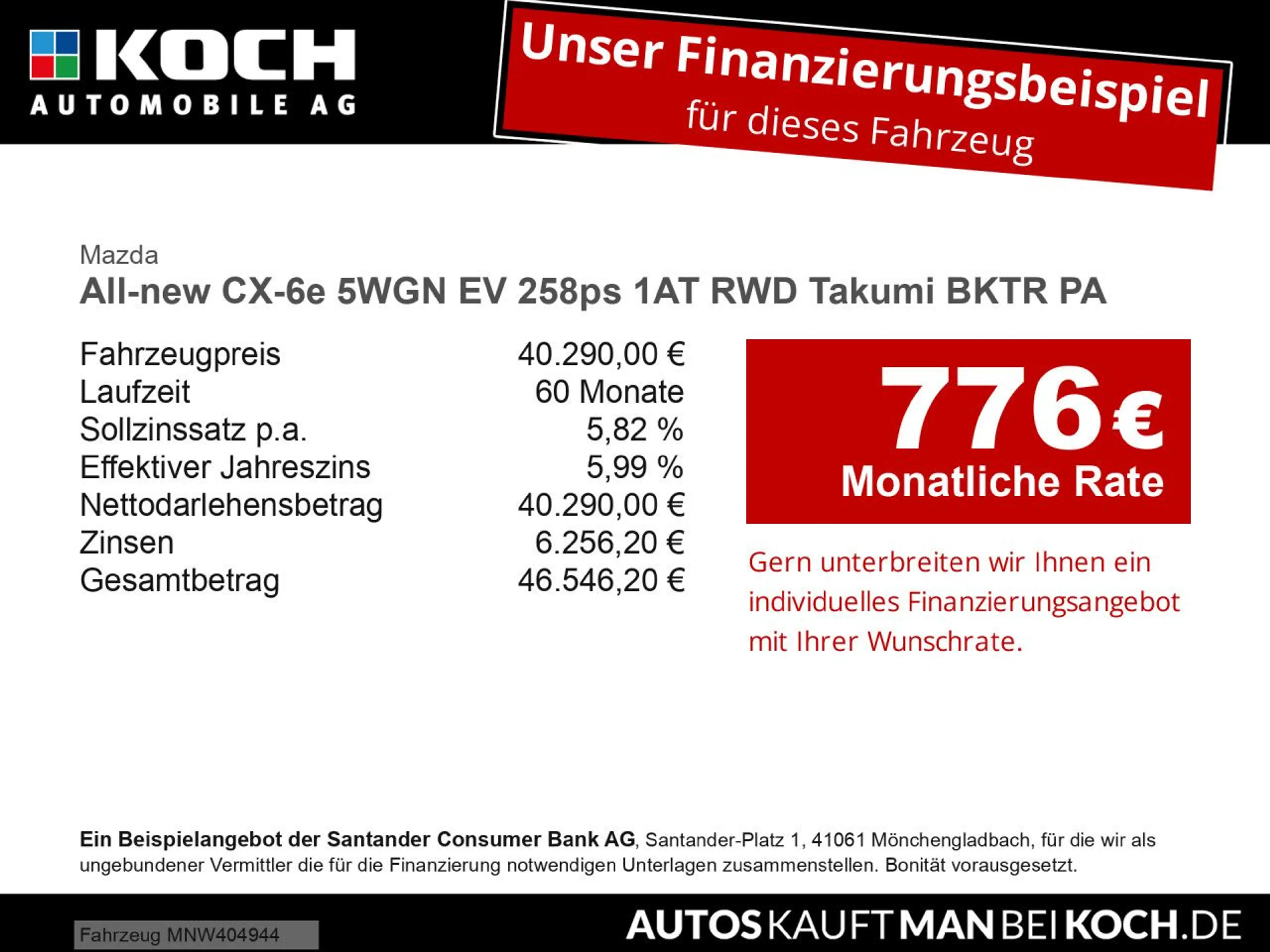 Mazda CX-6e All-new CX-6e 5WGN EV 258ps 1AT RWD Takumi BKTR PA — photo 2