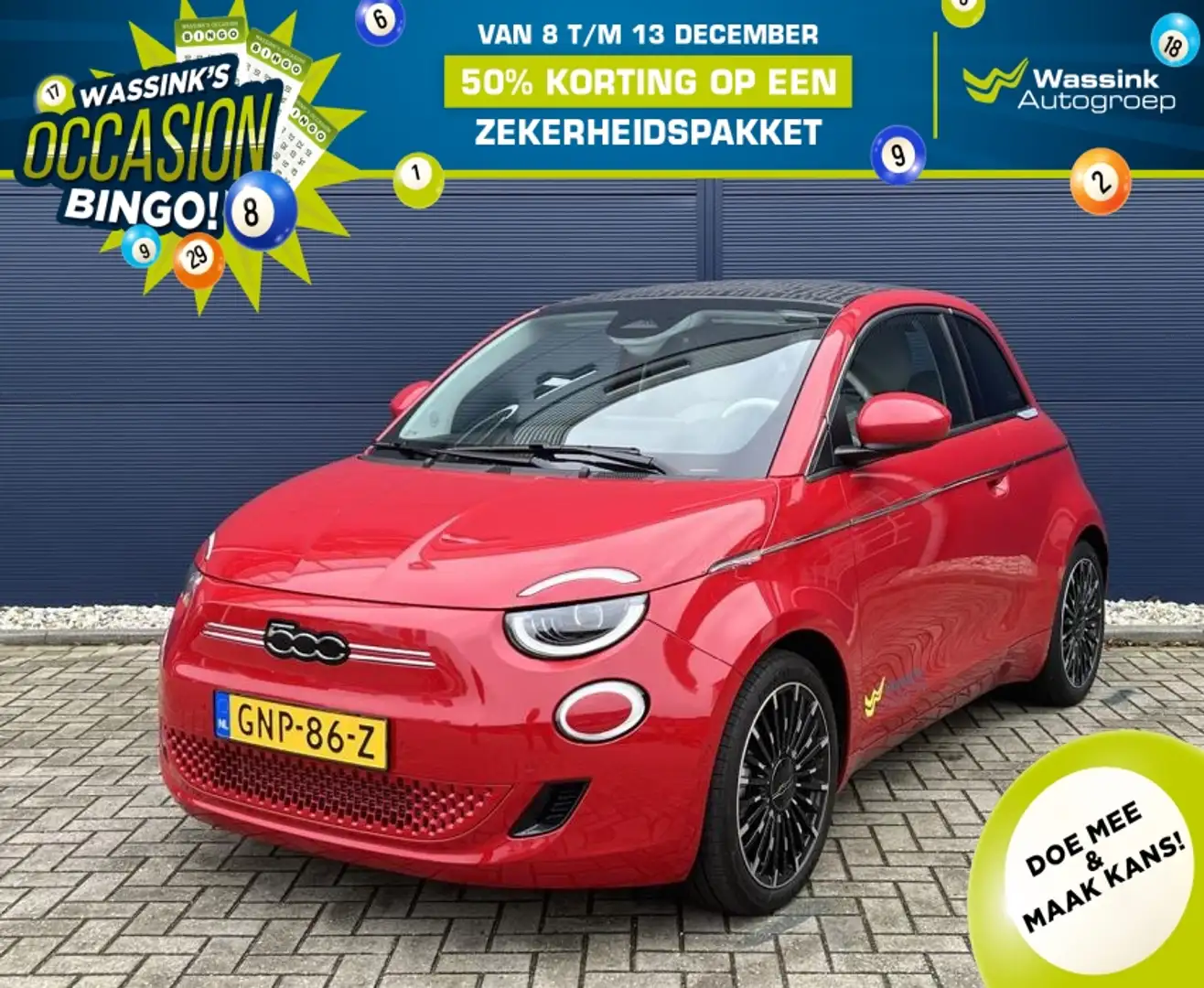 Fiat 500C Electrisch CABRIO 42kWh I DEMO DEAL I 118pk Aut La Rood - 1