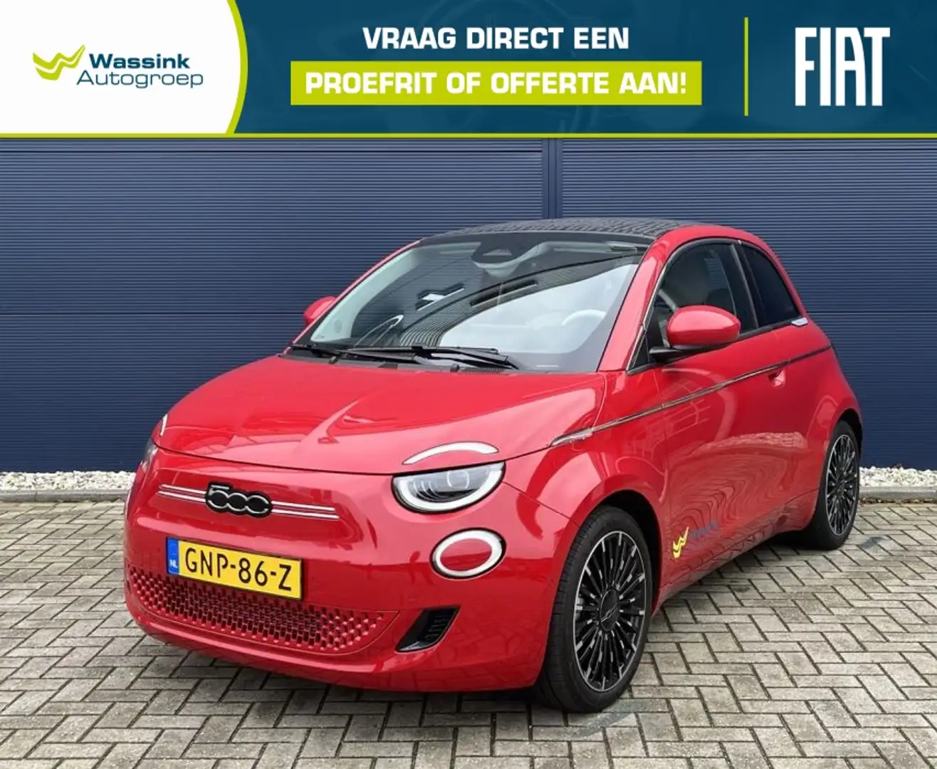 Fiat 500C CABRIO 42kWh 118pk Aut La Prima | Navigatie | Clim Rood - 1