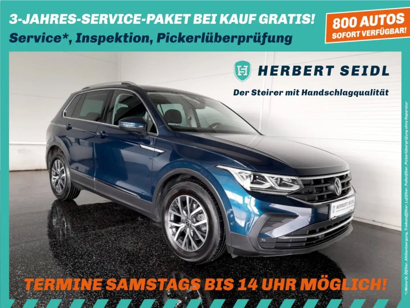 Volkswagen Tiguan LIFE 2,0 TDI DSG *MATRIX LED / 18 ZOLL / HEAD-UP / NAVI / KAMERA / ACC / E-KLAPPE* Blau - 1