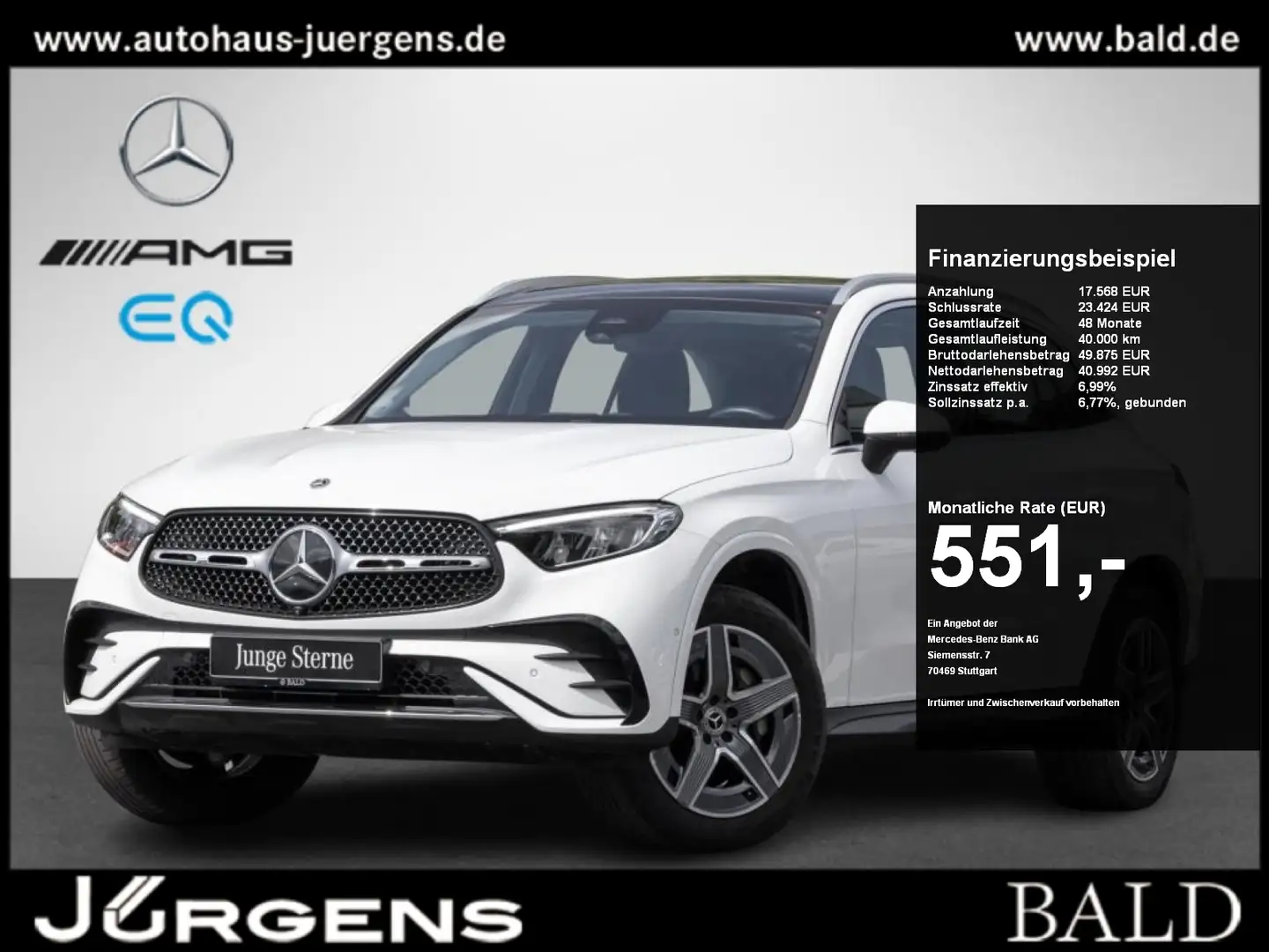 Mercedes-Benz GLC 400 e 4M AMG/Wide/LED/Pano/AHK/360/Memo/Easy White - 1