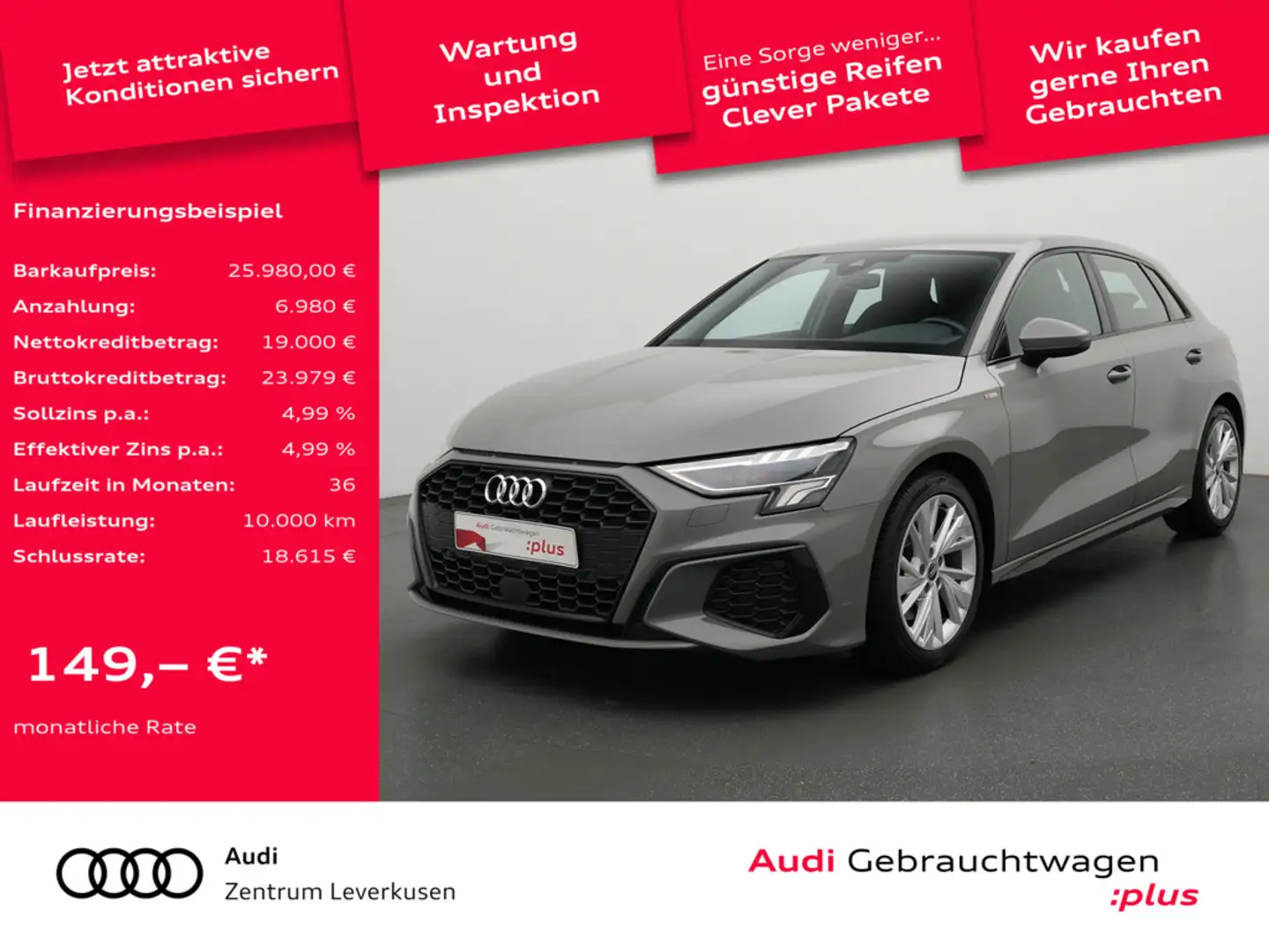 Audi A3 Sportback S line S-TRON VIRT SHZ CARPLAY LED Schwarz - 1