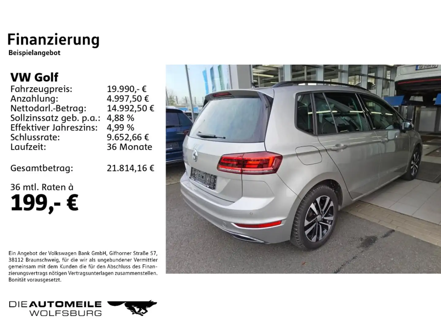 Volkswagen Golf 7 VII Sportsvan 1.5 TSI United Einparkhi/Mu Silber - 2