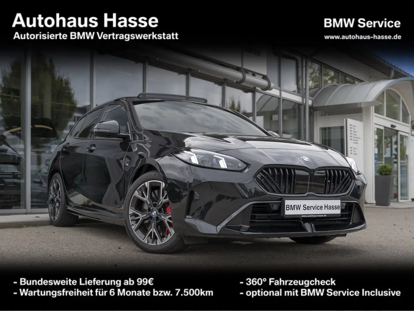 BMW 120 M-Sport Pro DrAs+ H/K adapLED PANO autHECKKL Schwarz - 1