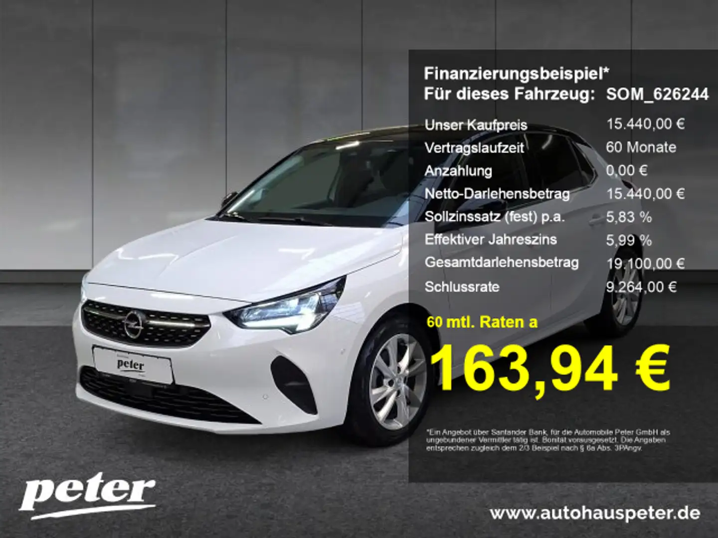 Opel Corsa Corsa F 1.2 Turbo Elegance Klimaautomatik Sitzheizung 100PS Wit - 1
