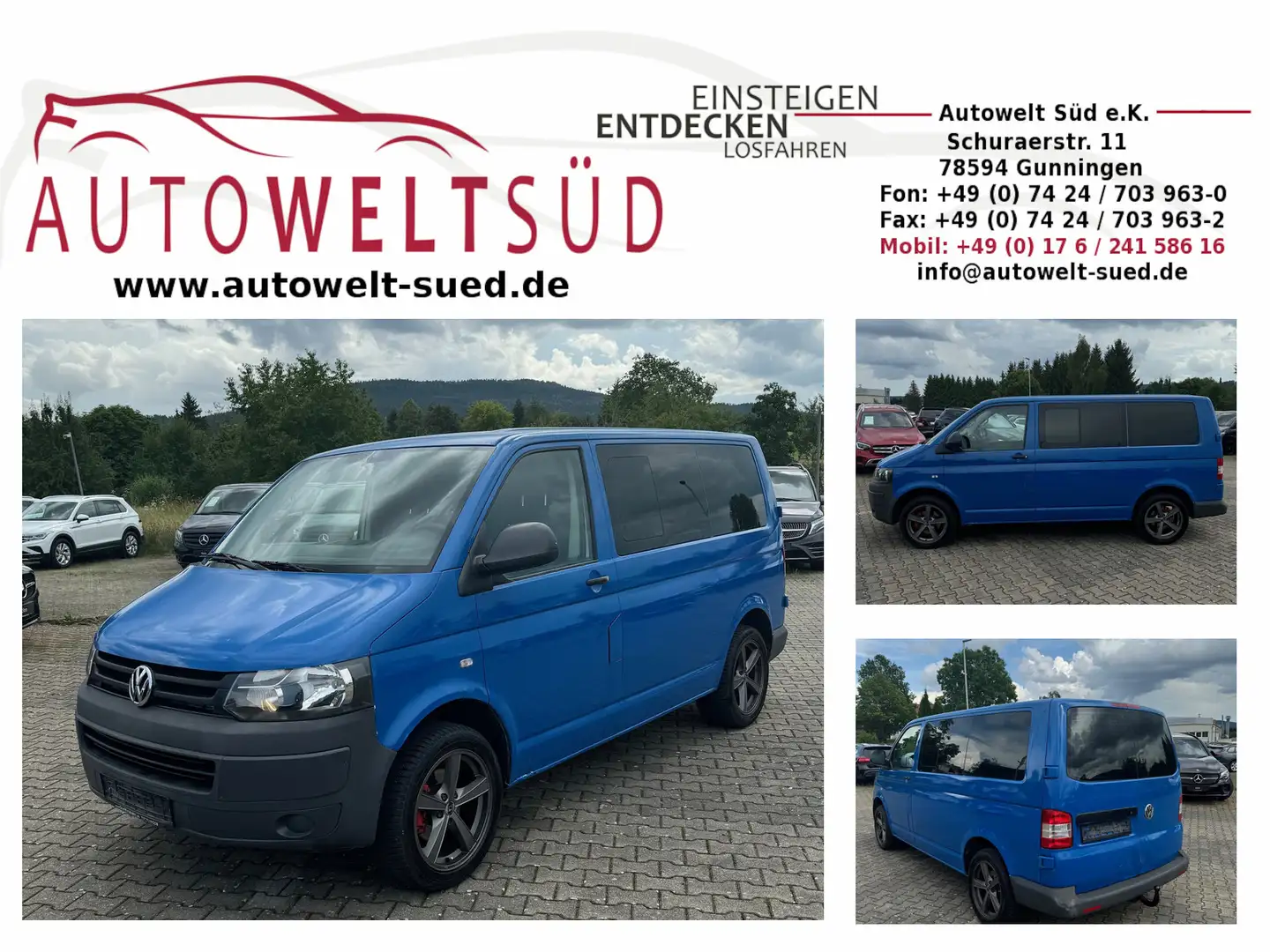 Volkswagen T5 Kombi 2.0 TDI 9 Sitzer AHK Albastru - 1