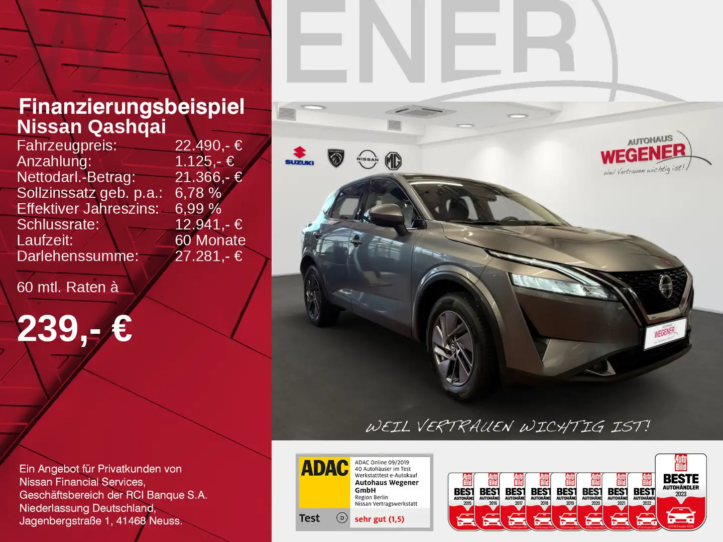 Nissan Qashqai QASHQAI ACENTA MT NAVI KAMERA KLIMA ALLWETTER Grau - 2