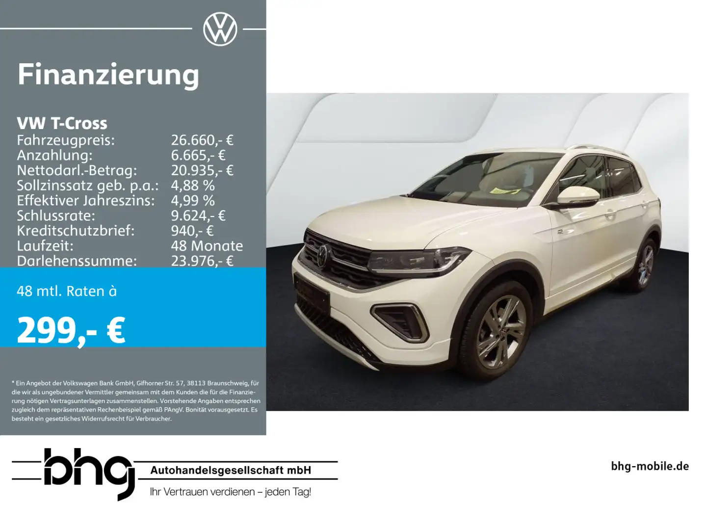 Volkswagen T-Cross 1.5 TSI ACT OPF DSG R-Line Blanc - 1
