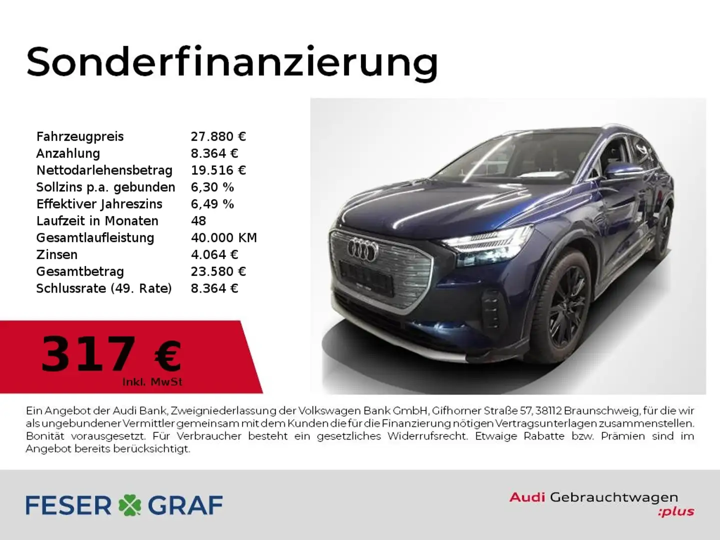 Audi Q4 e-tron 40 Adv Pano,Matrix,Navi,Kamera Blau - 1