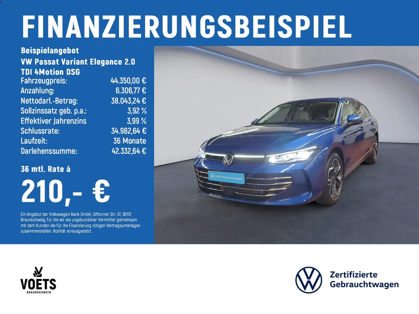 Volkswagen Passat Variant Elegance 2.0 TDI 4Motion DSG MATRIX-LED+HuD+Are... Blau - 2