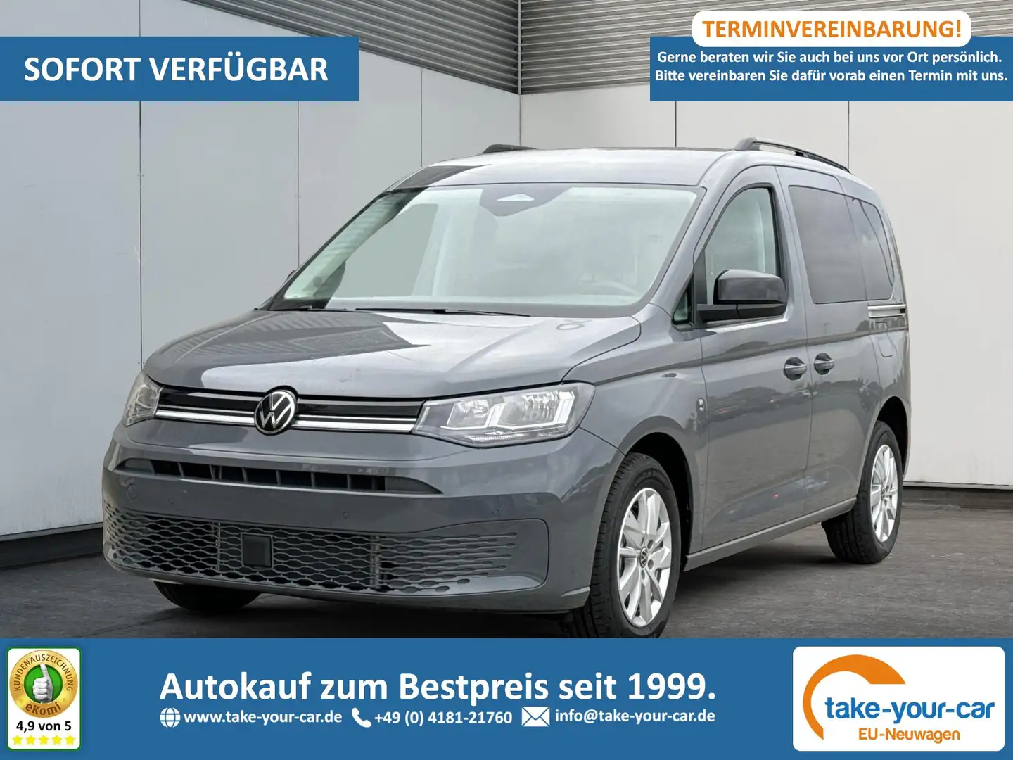 Volkswagen Caddy Life AHK+ACC+KAMERA+SHZ+KLIMA+16" ALU 2.0 TDI 9... Grau - 1