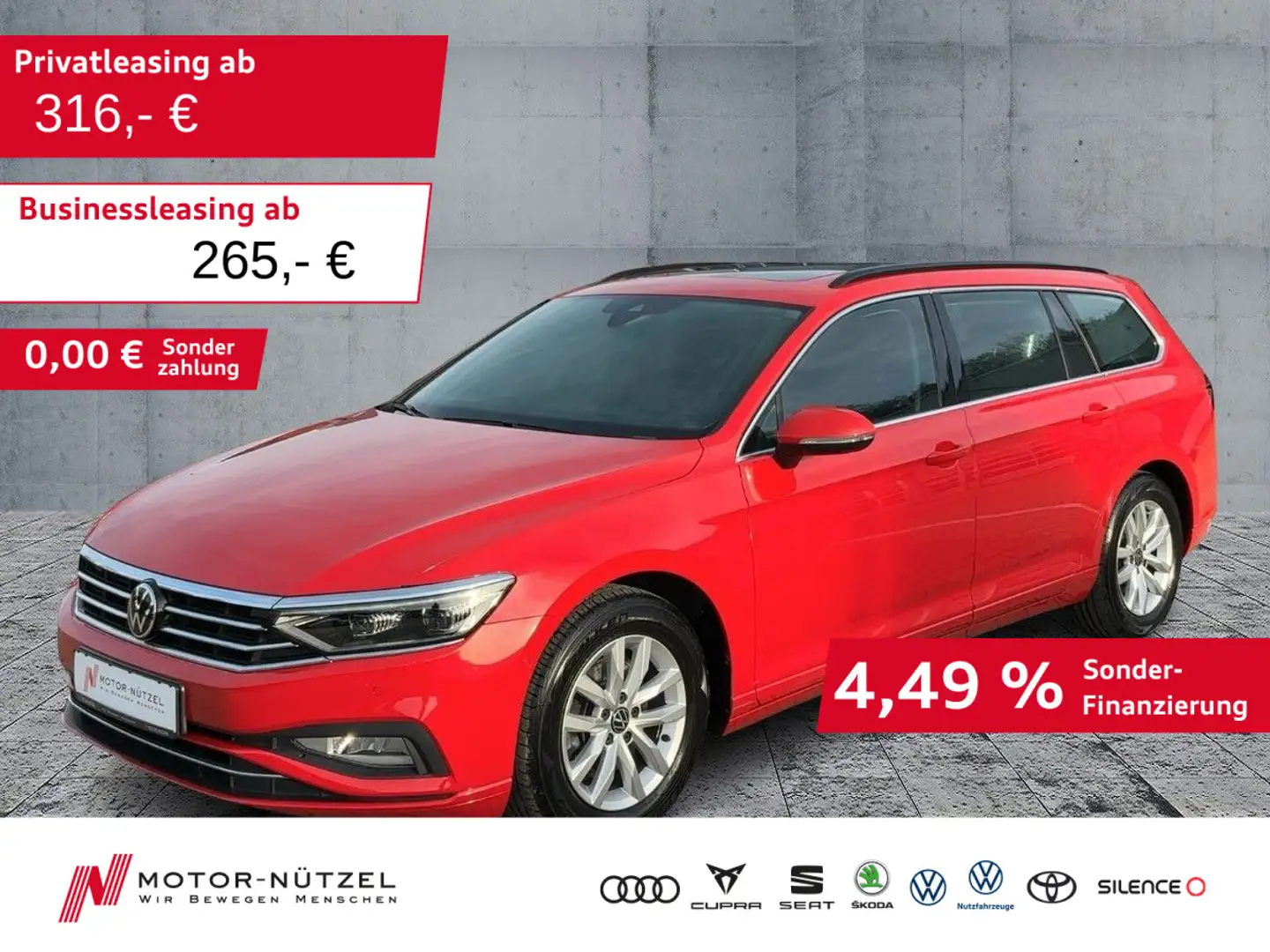 Volkswagen Passat Variant 2.0 TDI DSG MATRIX+NAVI+AHK+PANO Rot - 1