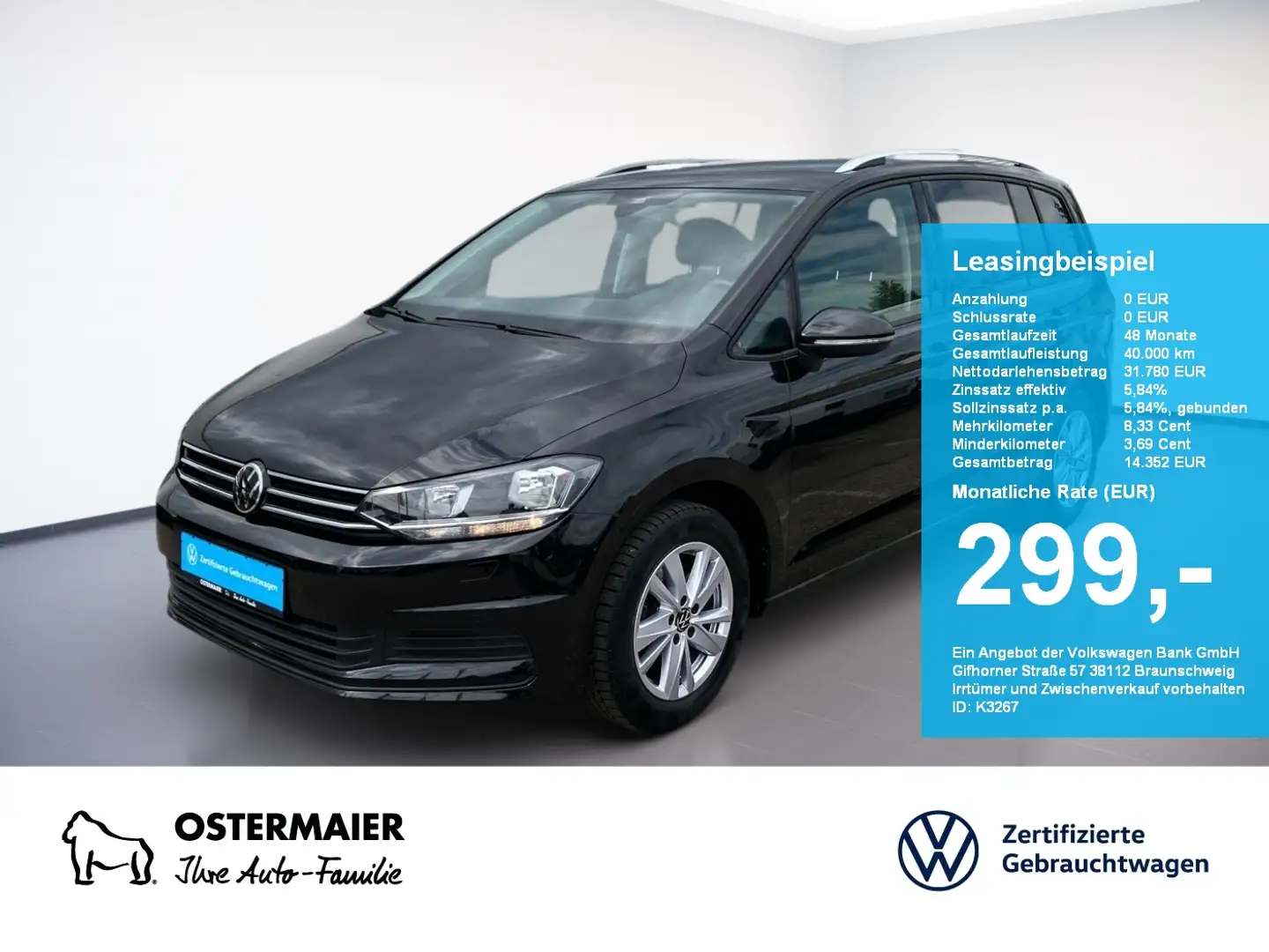 Volkswagen Touran CL 1.5TSI 150PS DSG ACC.7-SITZE.AHK.KAMERA.NAVI+VC Schwarz - 1