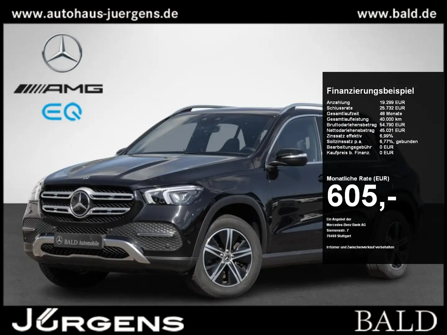 Mercedes-Benz GLE 300 d 4M Navi/Wide/LED/Pano/AHK/Easy/Cam/Amb Negro - 1
