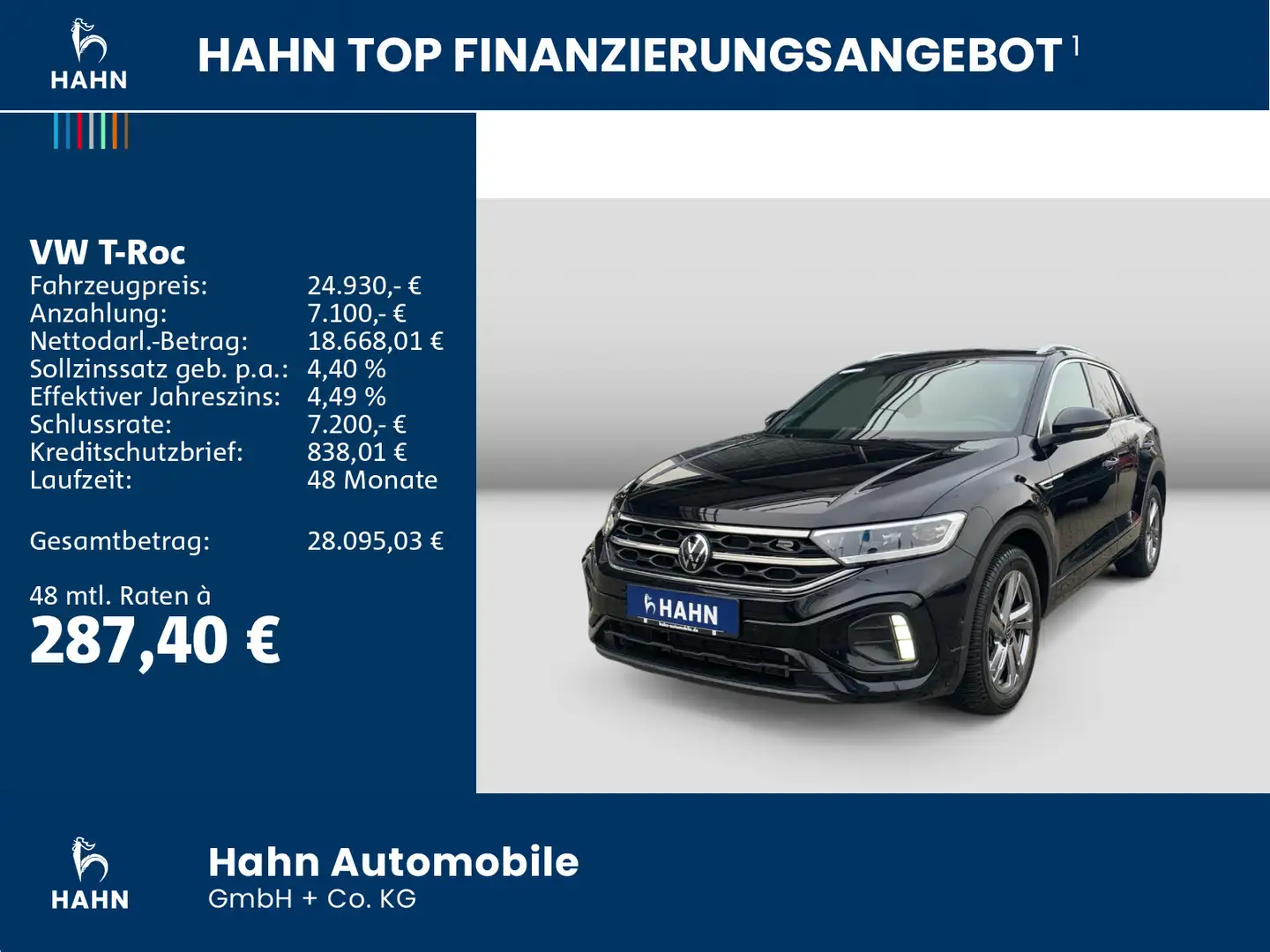 Volkswagen T-Roc 1.0TSI R-Line LED Navi ACC CAM APP Sitzhzg Noir - 2