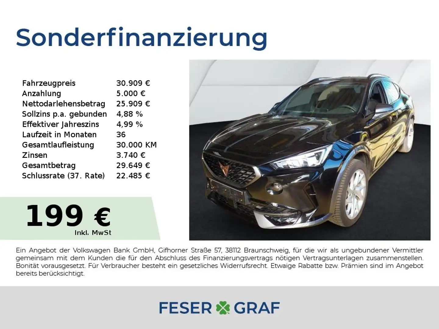 CUPRA Formentor 2.0 TSI Tiptronic R-KAMERA/NAVI/SHZ Schwarz - 1
