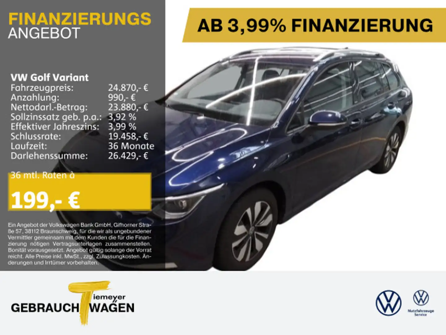 Volkswagen Golf Variant 1.5 TSI MOVE IQ.LIGHT ST.HEIZ AHK K Blau - 1