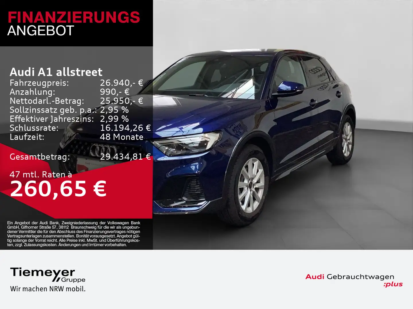 Audi A1 30 TFSI S LINE SONOS LED KEYLESS Blau - 1