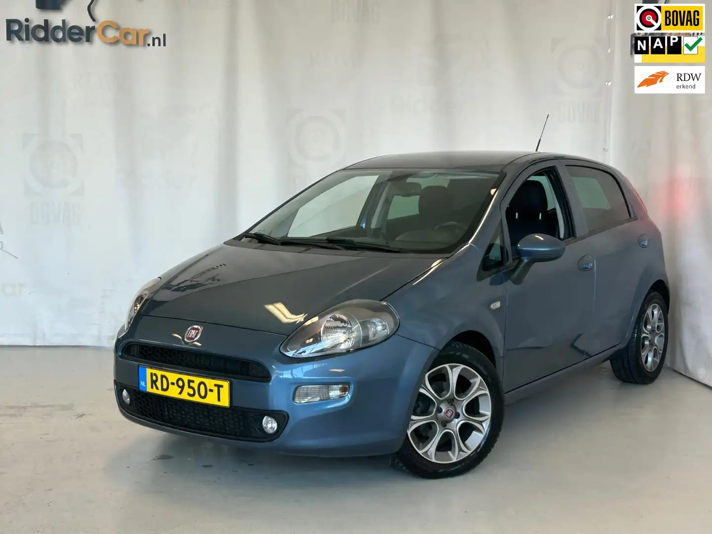 Fiat Punto Evo 0.9 TwinAir Sempre|1E EIG|NAP|AIRCO|NAVI|ELEK RAME Blauw - 1
