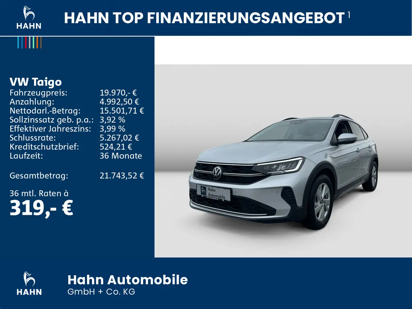 Volkswagen Taigo 1.0 TSI Life Navi AHK LED CAM Sitzheizung Silber - 2