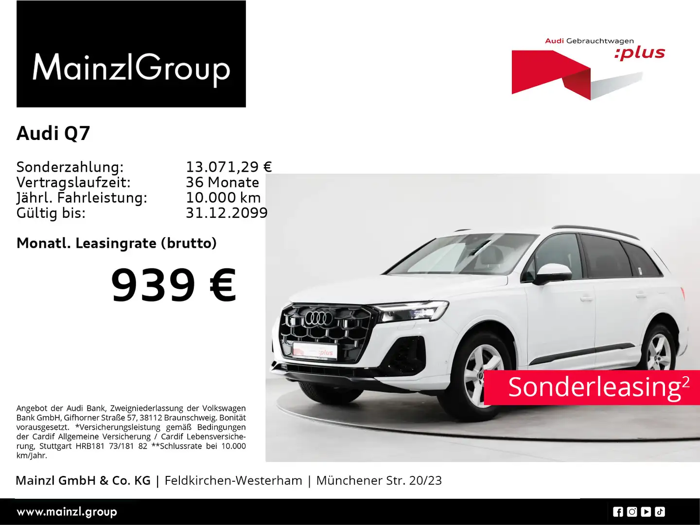 Audi Q7 55 TFSIe quattro Luft HUD Matrix 360° Leder Weiß - 1