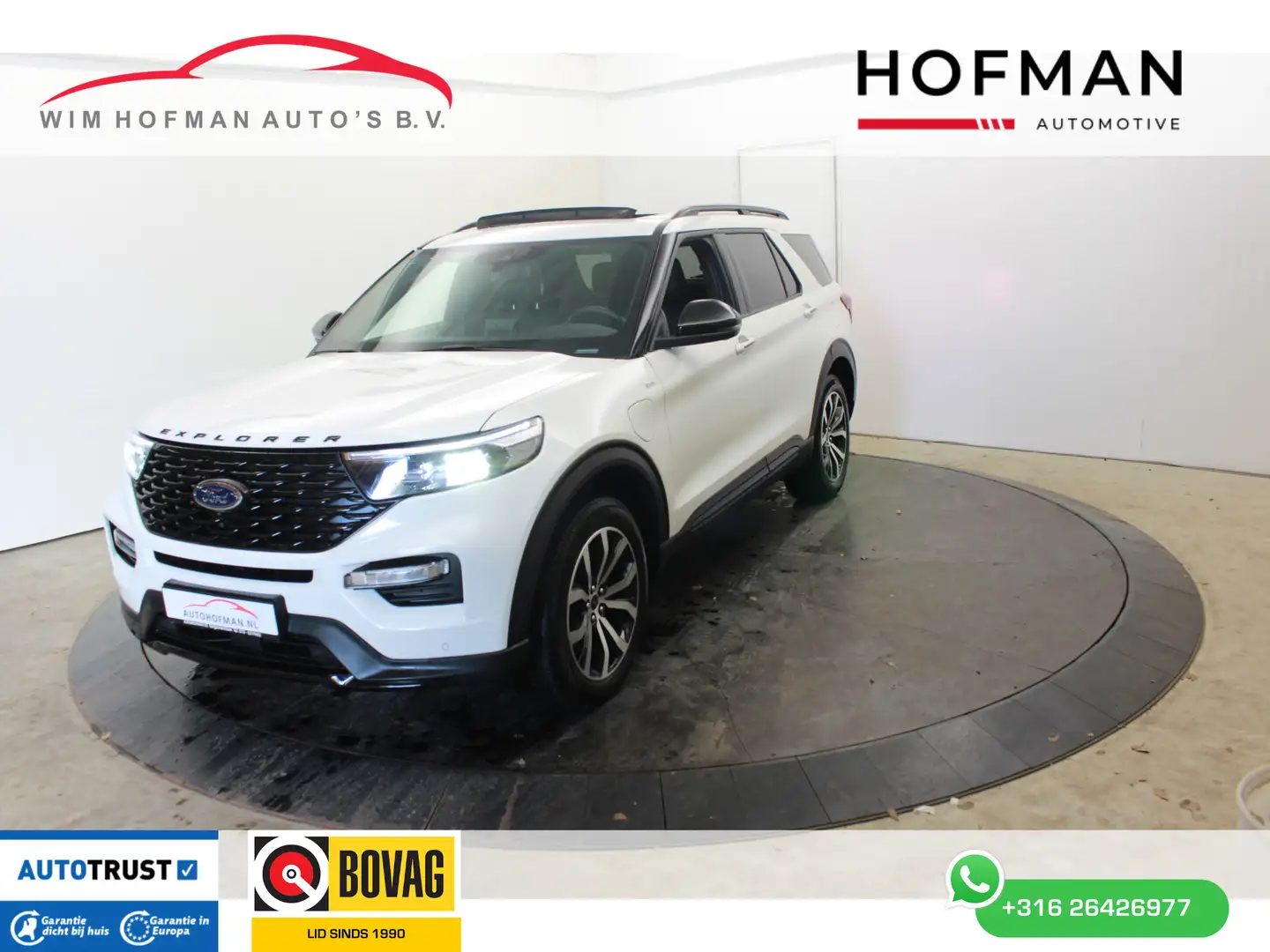 Ford Explorer 3.0 V6 EcoBoost PHEV ST-Line 7P Trekh Pano Camera Blanc - 1