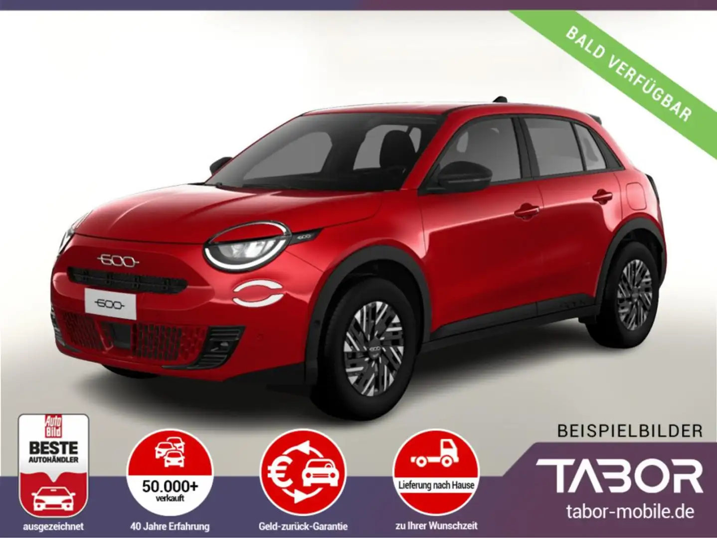 Fiat 600 MHEV 110 DCT LED PDC360° Keyl SHZ DigCo Kam Rot - 1