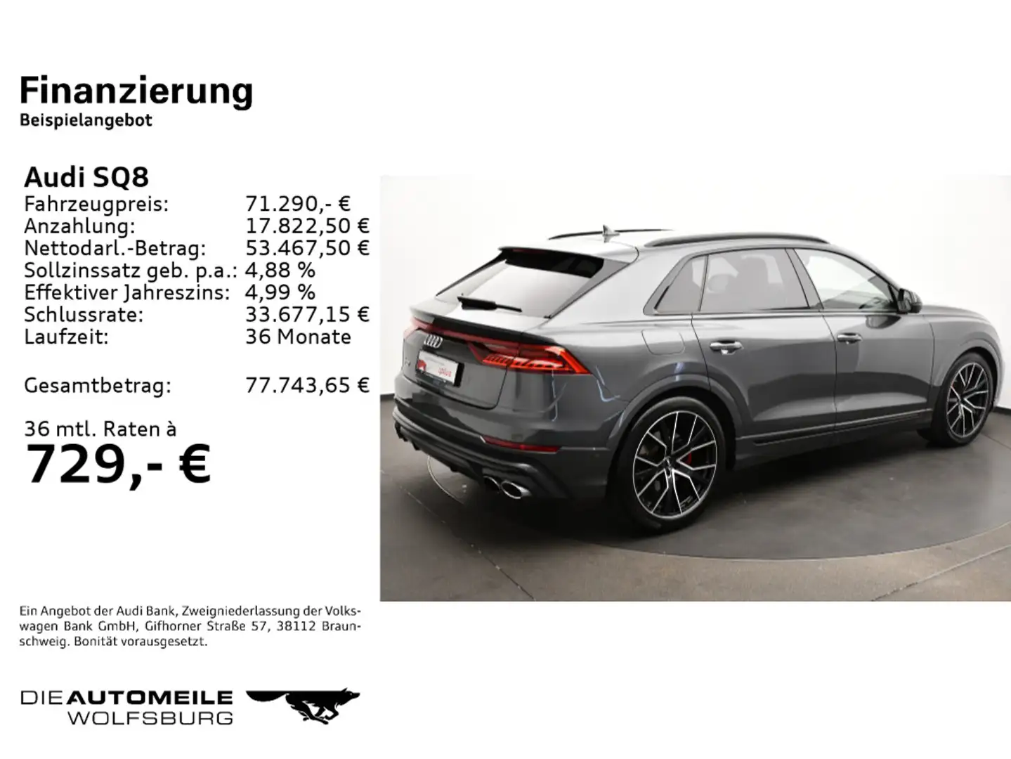 Audi SQ8 4.0 TDI Tiptronic quattro AHK/Pano/ACC Grau - 2