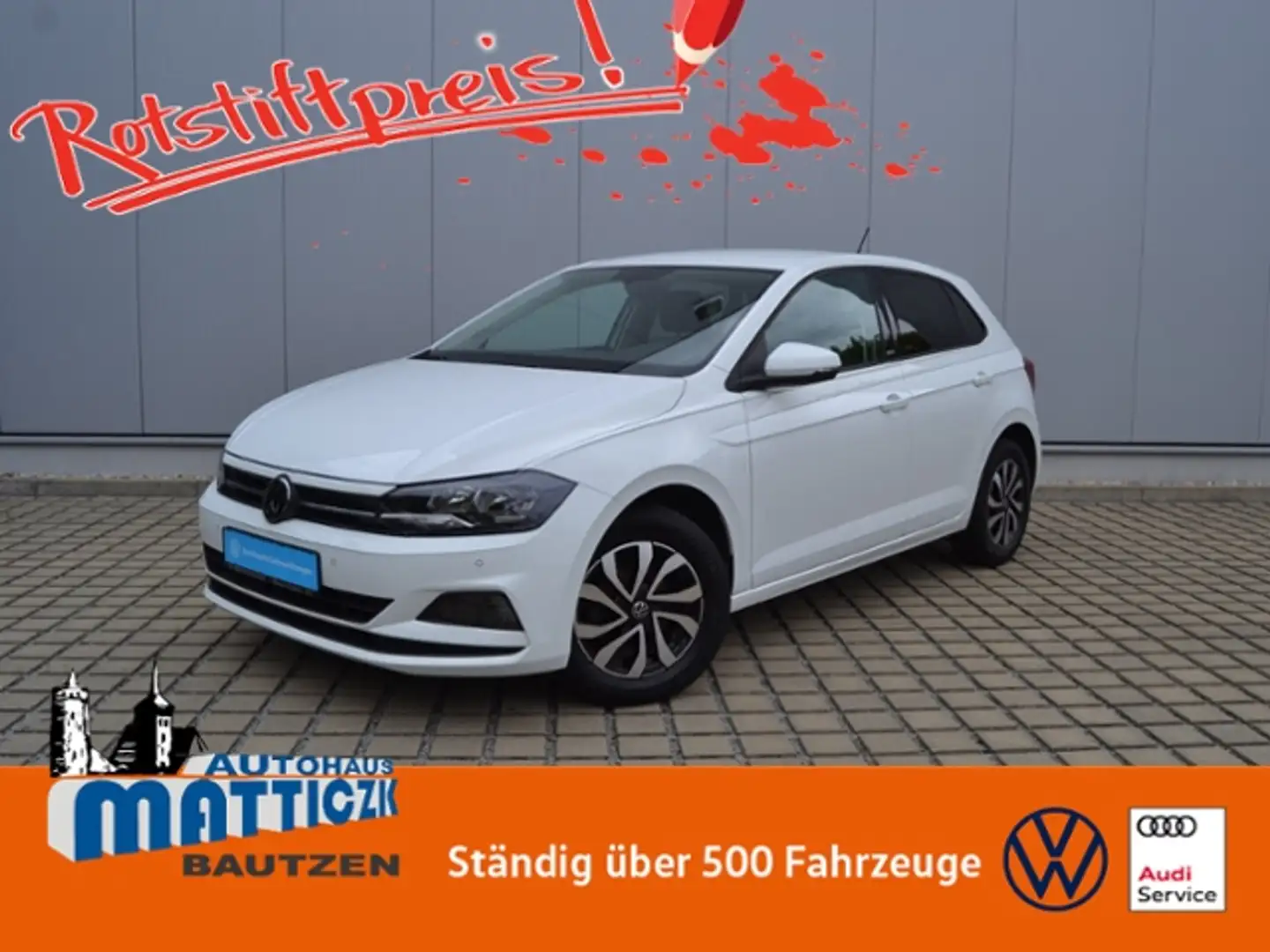 Volkswagen Polo 1.0 TSI 95 PS Active ACC/NAVI/ALU/PDC/CLIMATRONIC Weiß - 1