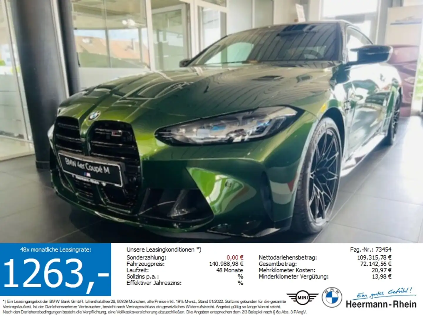 BMW M4 Coupé **Tageszulassung 25%** Зелений - 1