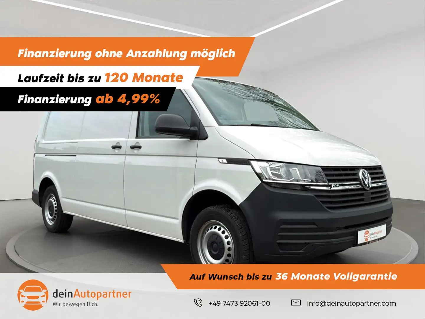 Volkswagen T6.1 Transporter E-Kasten T6.1 ABT e-Kasten LR DSG Klima DAB AHK Білий - 1
