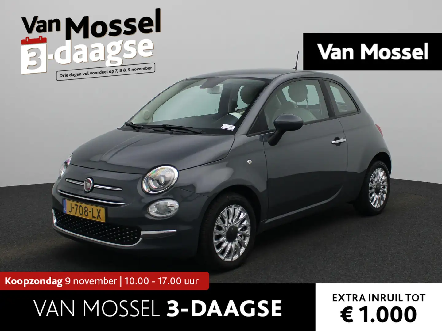 Fiat 500 1.0 Hybrid Lounge | Navigatie | Airco | Cruise Con Gris - 1