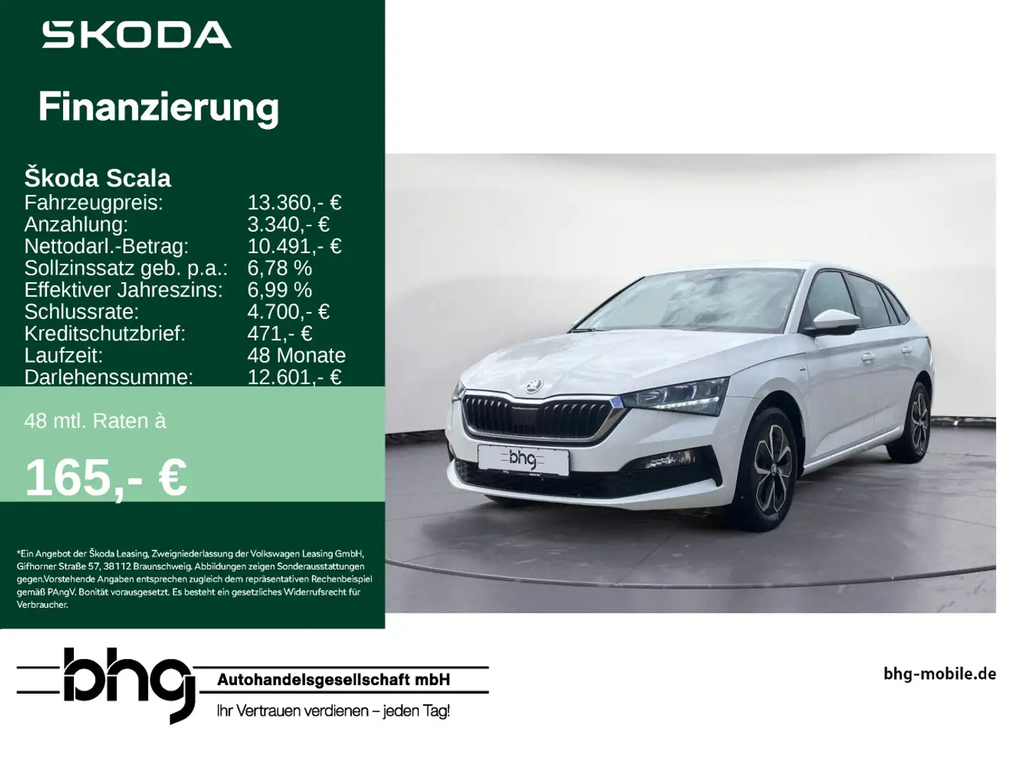 Skoda Scala 1.0 TGI G-TEC Drive 125 Weiß - 1