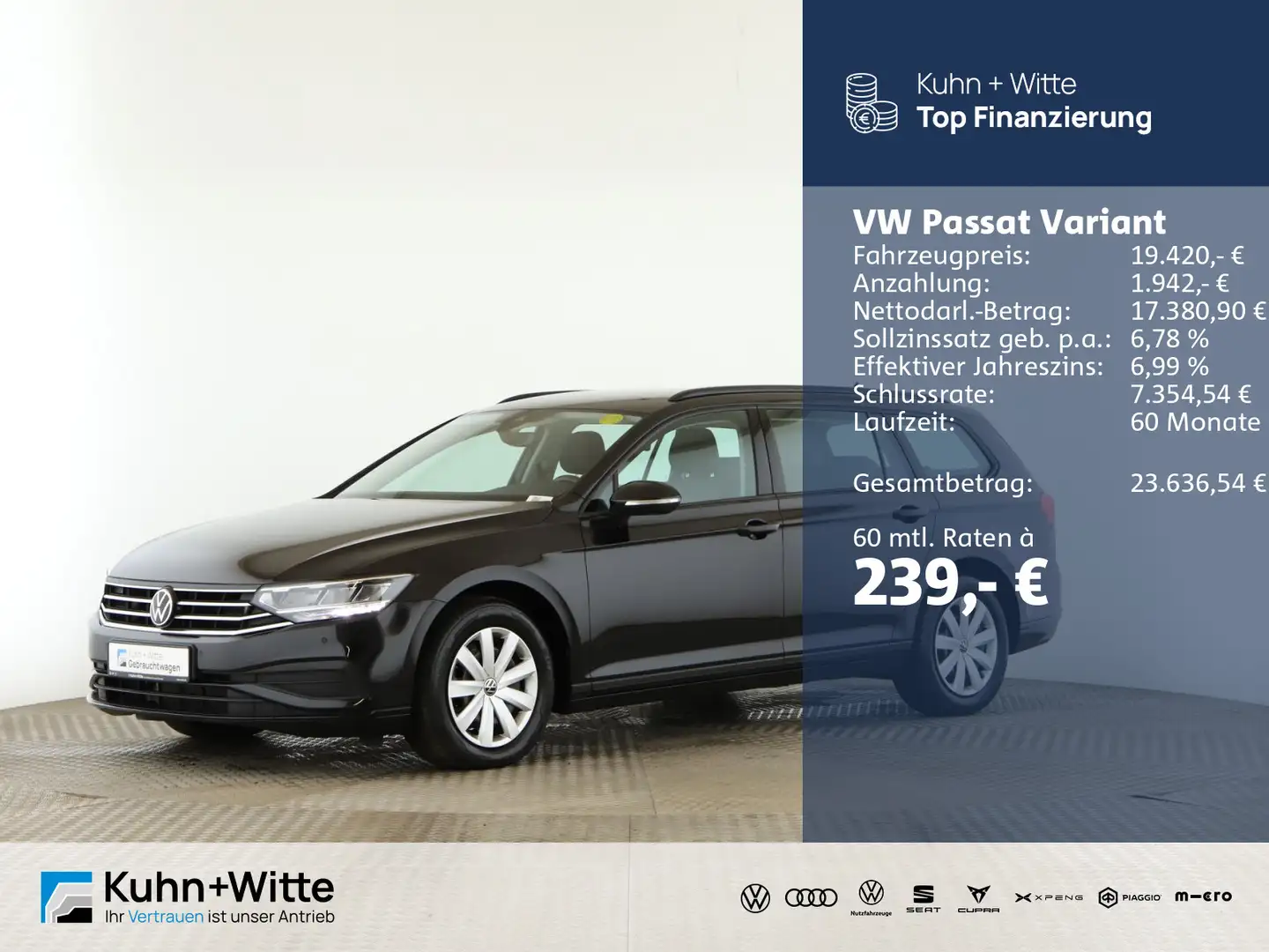 Volkswagen Passat Variant 2.0 TDI *ACC*LED*RFK*Navi*AppleCa Zwart - 1