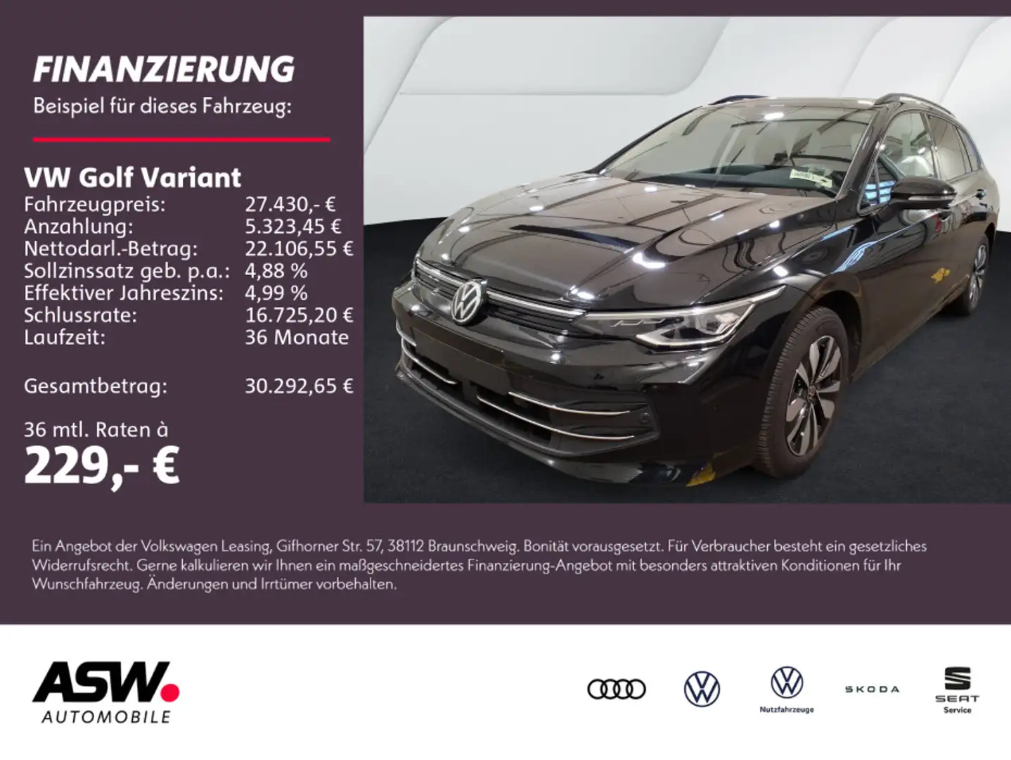 Volkswagen Golf Variant Goal 1.5TSI LED Nav RFK ACC SHZ AHK Schwarz - 1