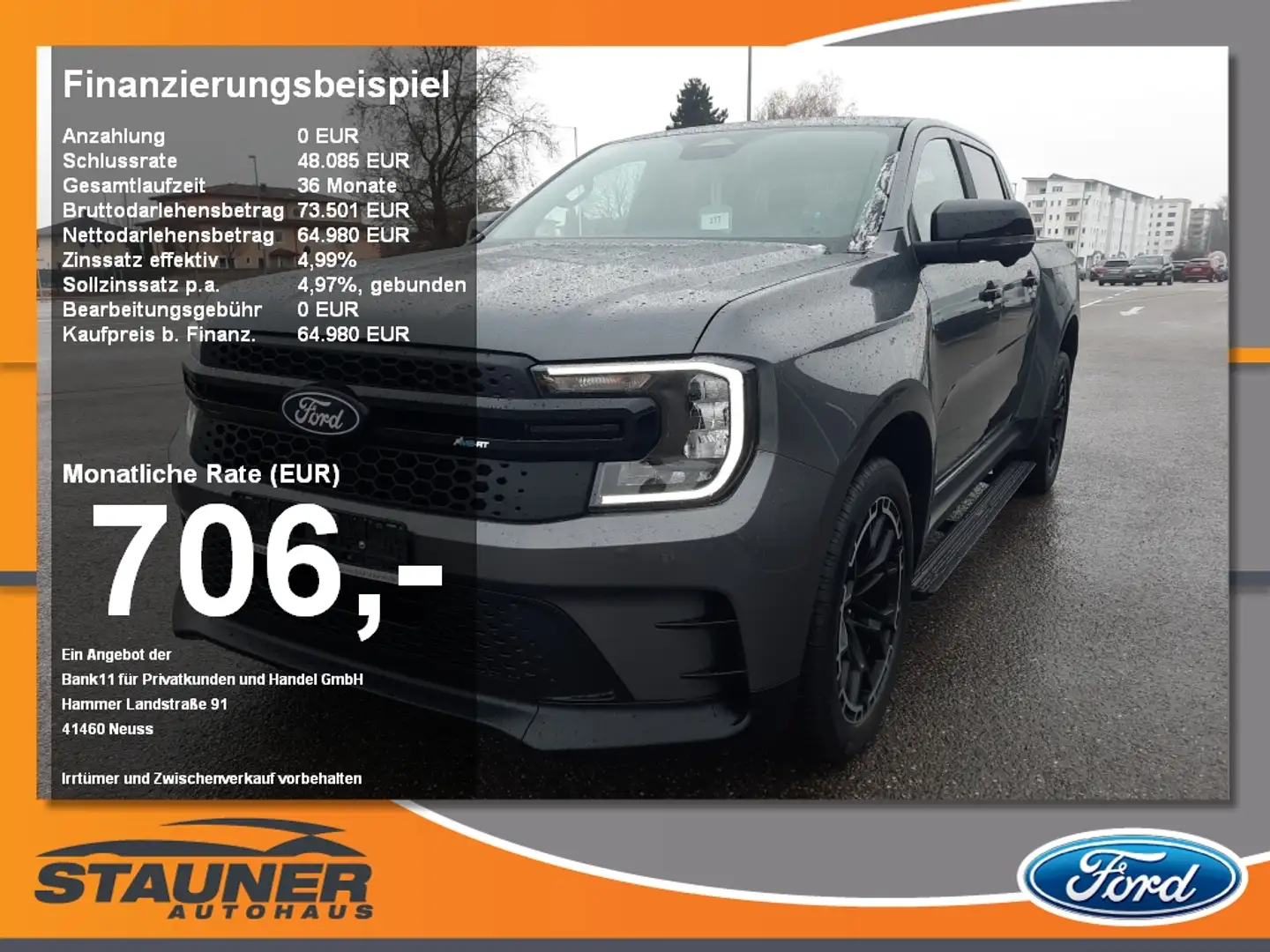 Ford Ranger MS-RT 3.0l EcoBlue LED 360°Kamera B&O Grigio - 1