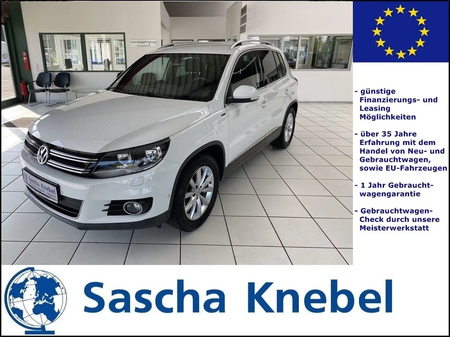 Volkswagen Tiguan 1.4 TSI Lounge Navi AHK 8-fach bereift Weiß - 1