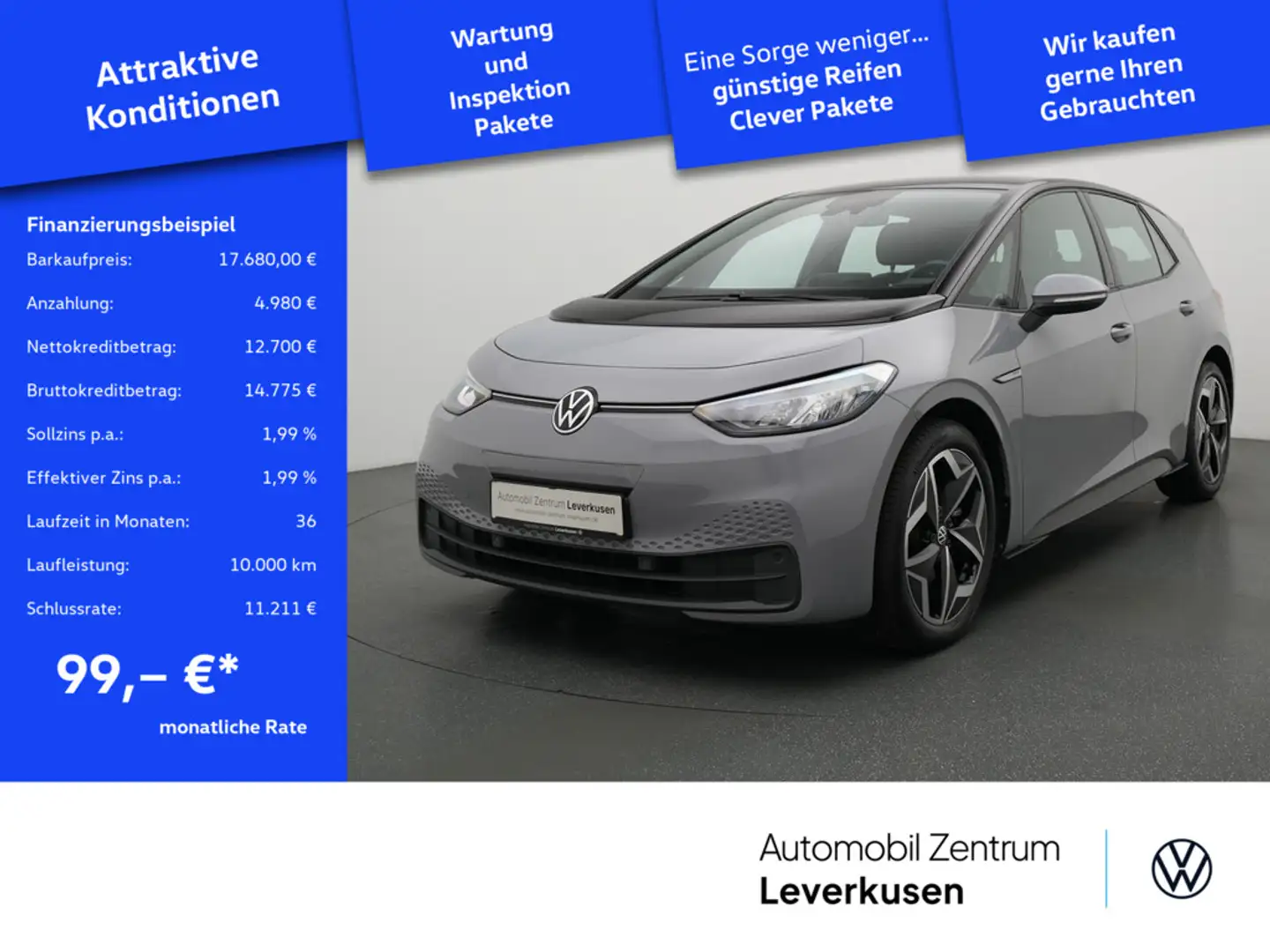 Volkswagen ID.3 Life ACC VIRT LED SHZ PDC CARPLAY NAVI Schwarz - 1